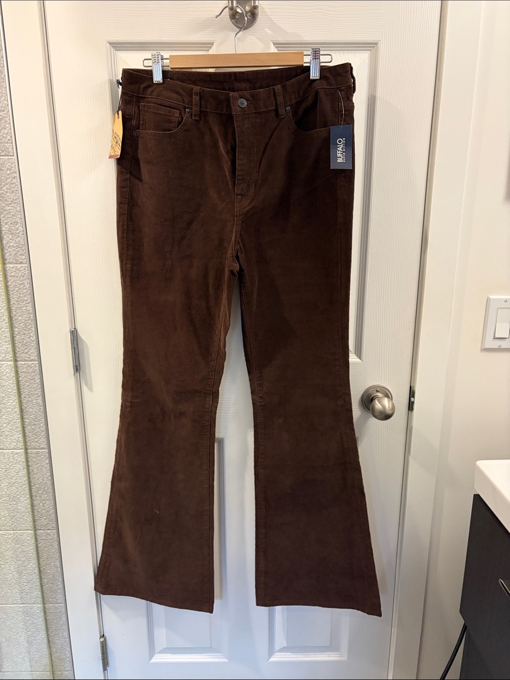 Buffalo David Bitton Dark Brown Corduroy Flare Jeans